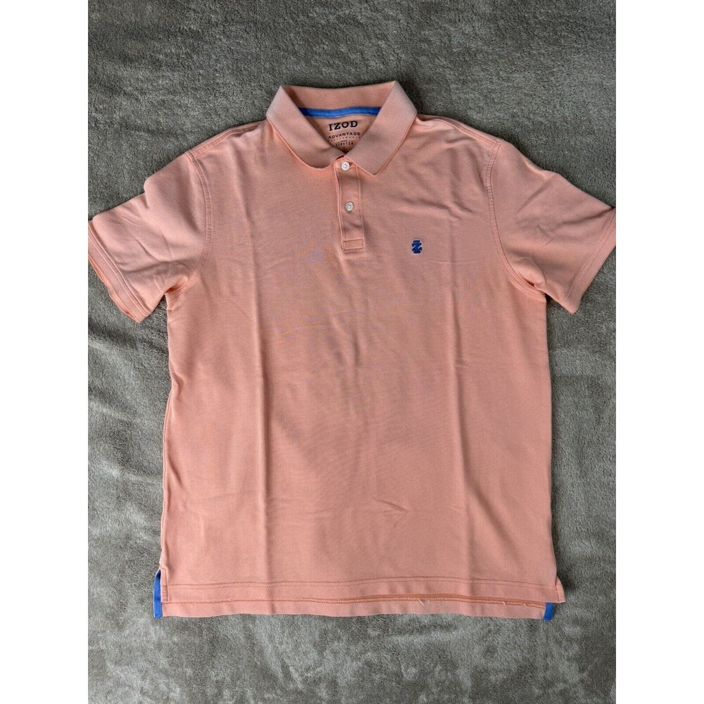 IZOD Advantage Performance Stretch Golf Polo Shirt Men’s Large Peach Orange